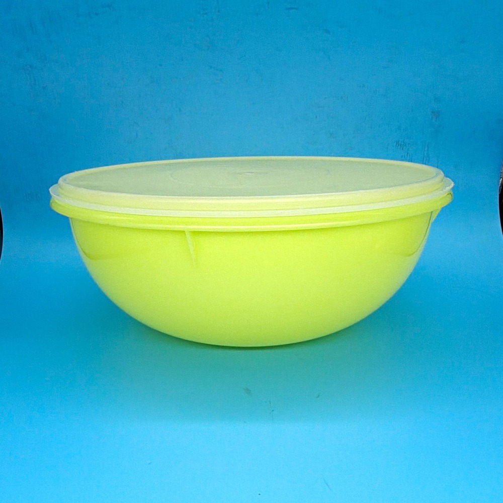 Vintage Tupperware Fix N Mix Bowl Yellow 274 Large 26 Cup Mixing Salad Lid 224